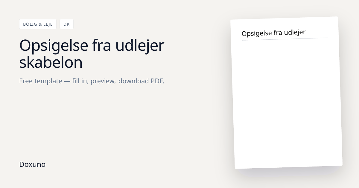 Opsigelse fra udlejer (DK) — Word + gratis PDF · download