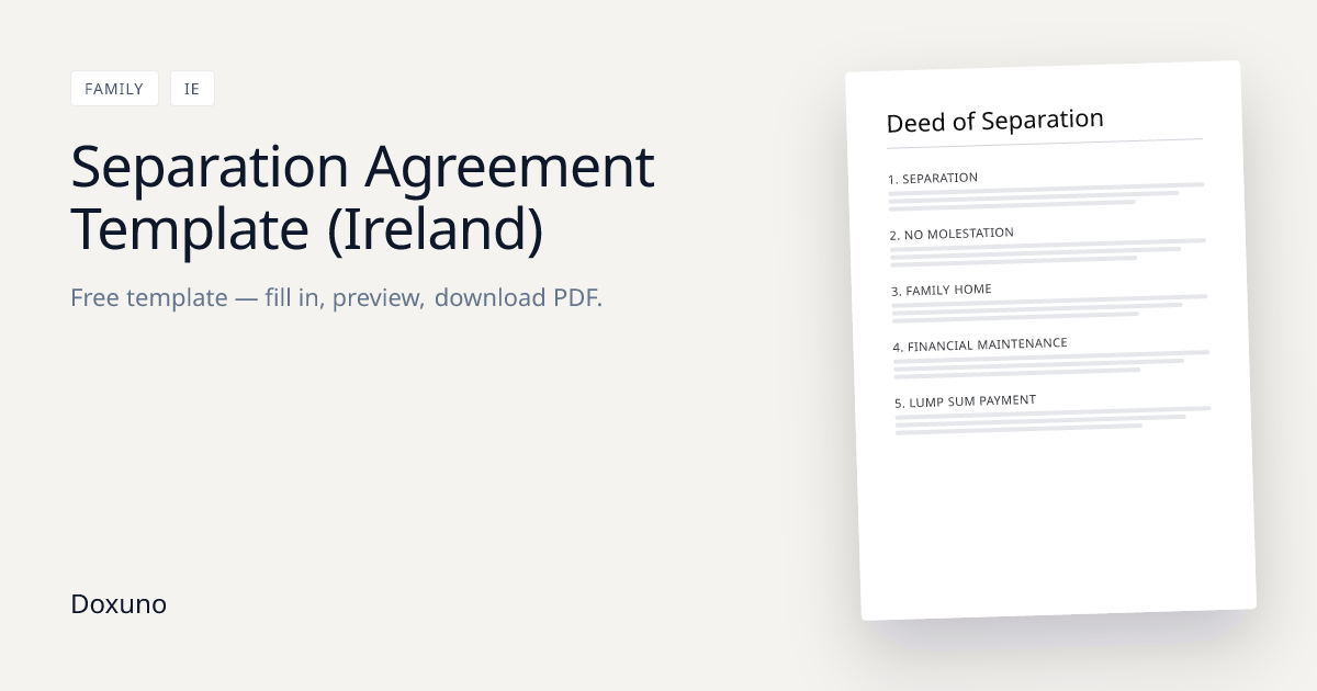 Deed of Separation Template — Word + Free PDF Download