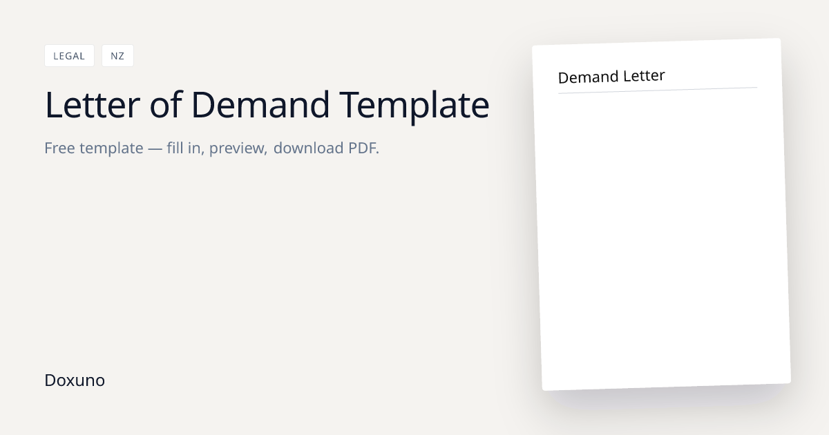 Demand Letter Template (NZ) — Word + Free PDF Download