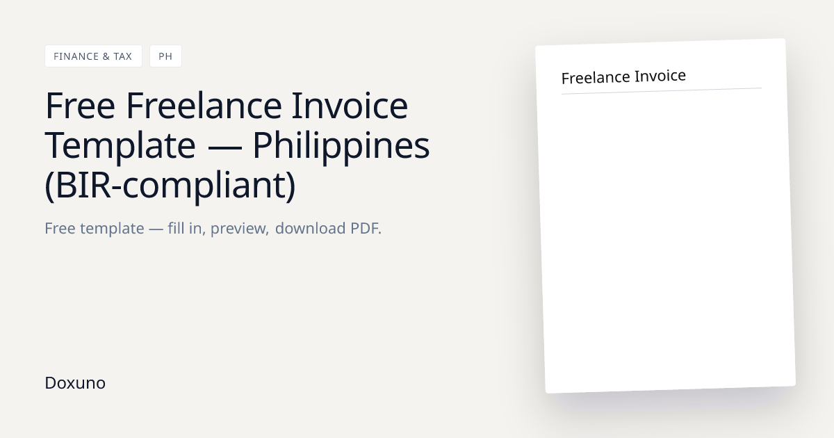 Freelance Invoice Template — Word + Free PDF Download