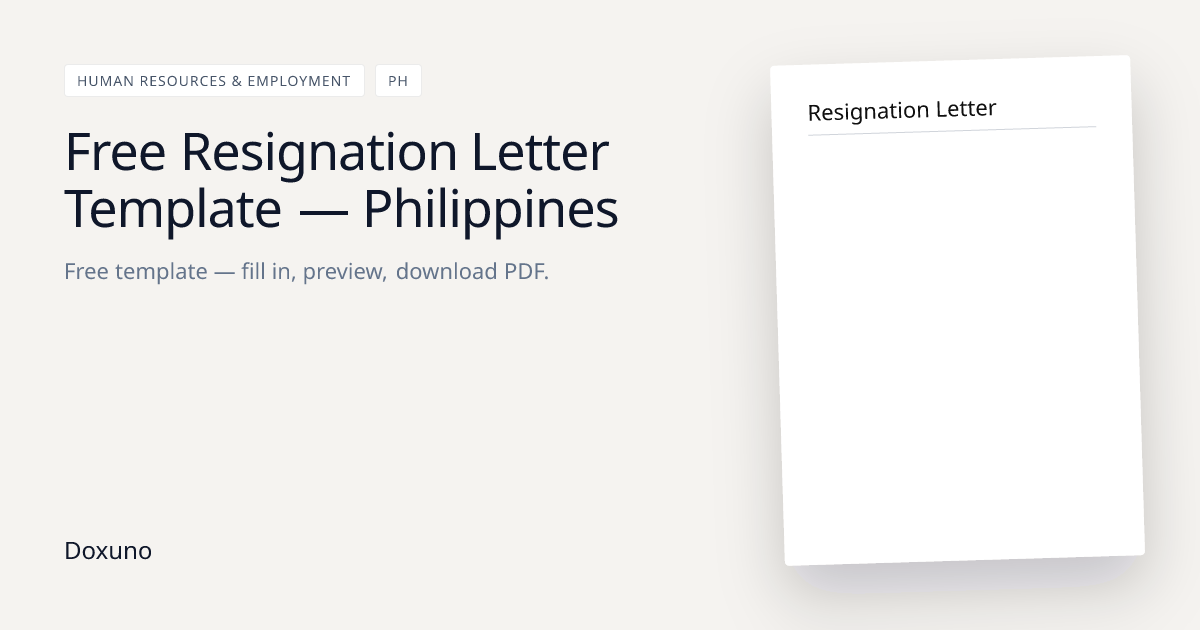 Resignation Letter Template — Word + Free PDF Download