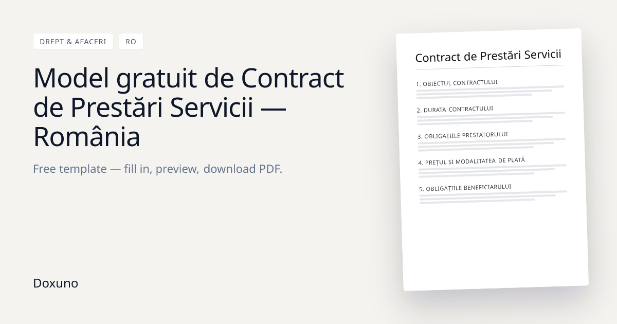 Contract de Prestări Servicii — Word + PDF descărcabil