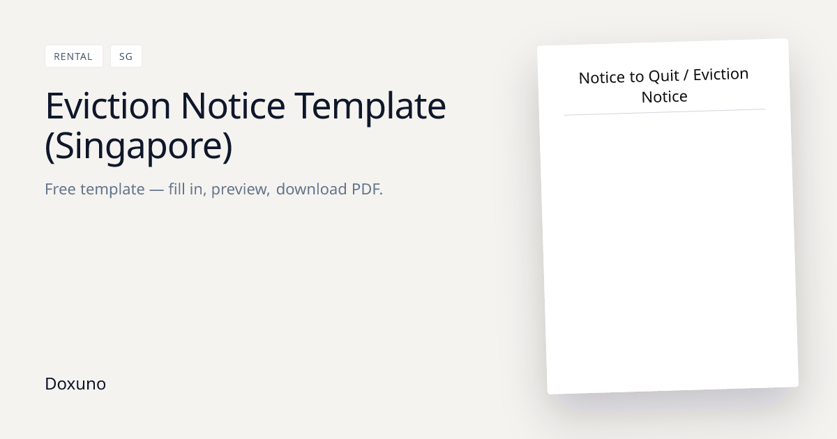 Notice to Quit / Eviction Notice — Word + Free PDF Download
