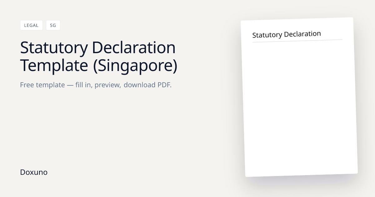Statutory Declaration Template — Word + Free PDF Download