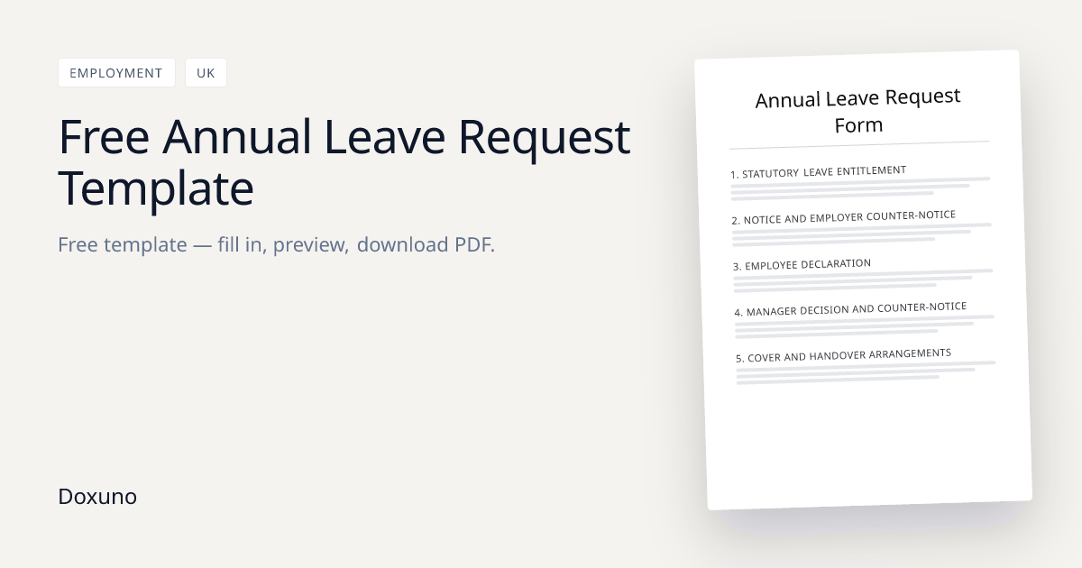 Annual Leave Request Form (UK) — Word + Free PDF Download