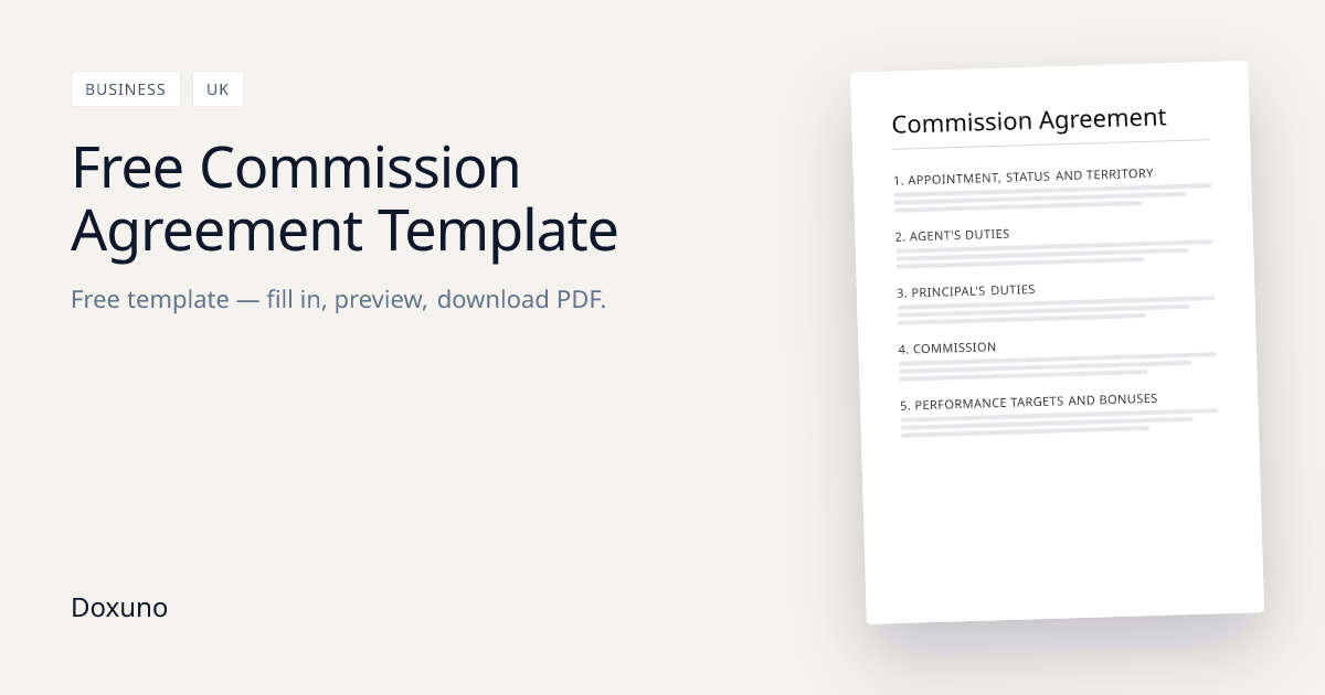 Commission Agreement Template — Word + Free PDF Download