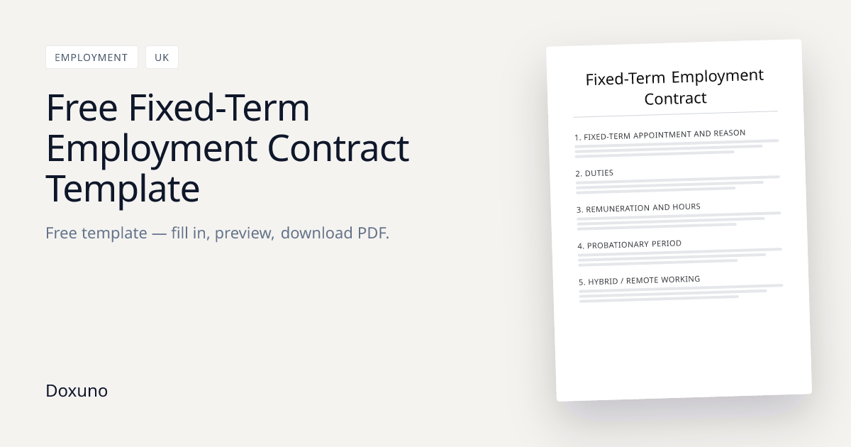 Fixed-Term Employment Contract — Word + Free PDF Download