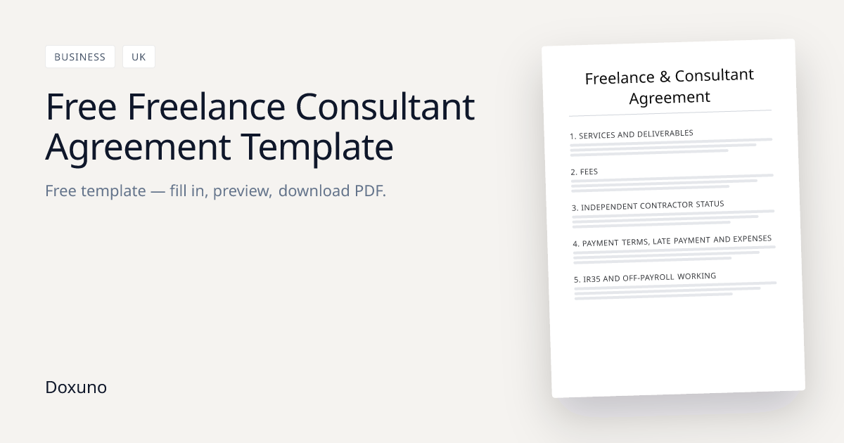 Freelance & Consultant Agreement — Word + Free PDF Download