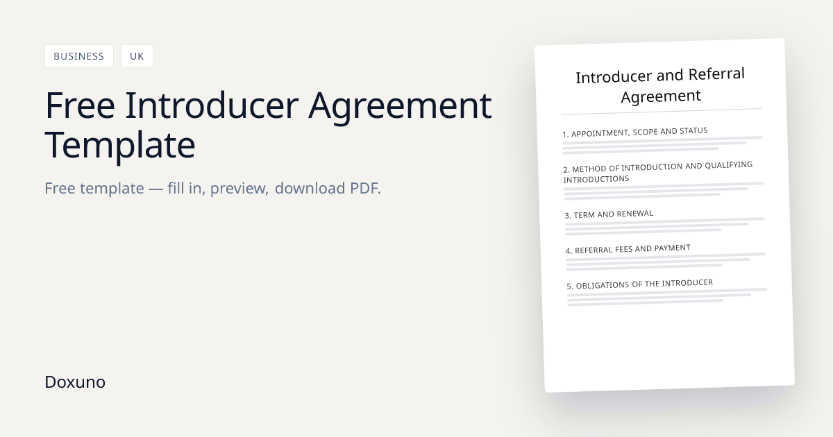 Free Introducer Agreement Template (UK) – Doxuno