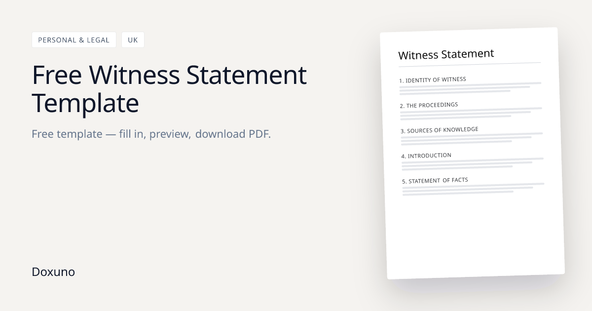 Witness Statement Template (UK) — Word + Free PDF Download
