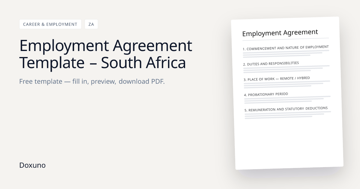 Employment Agreement Template — Word + Free PDF Download