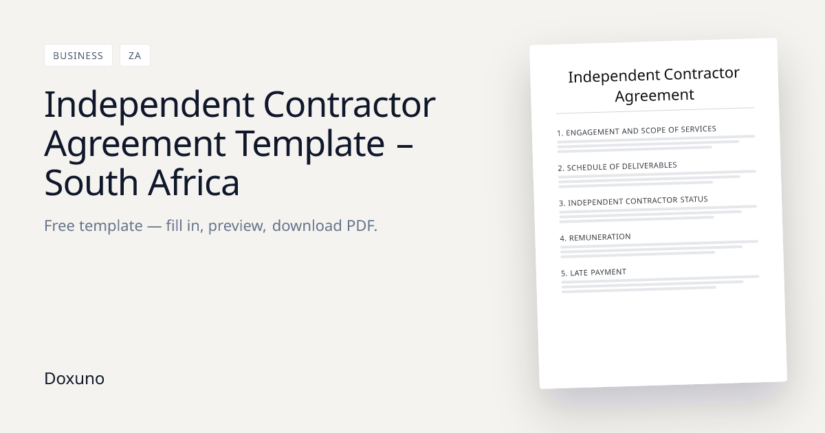 Independent Contractor Agreement — Word + Free PDF Download